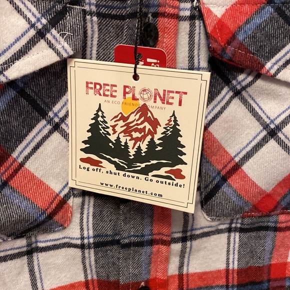 🎉HP🎉 Free Planet red/white/black plaid shirt - Picture 3 of 5